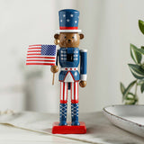 3" x 10" Patriotic Bear Wooden Nutcracker Tabletop Decoration 1 Piece
