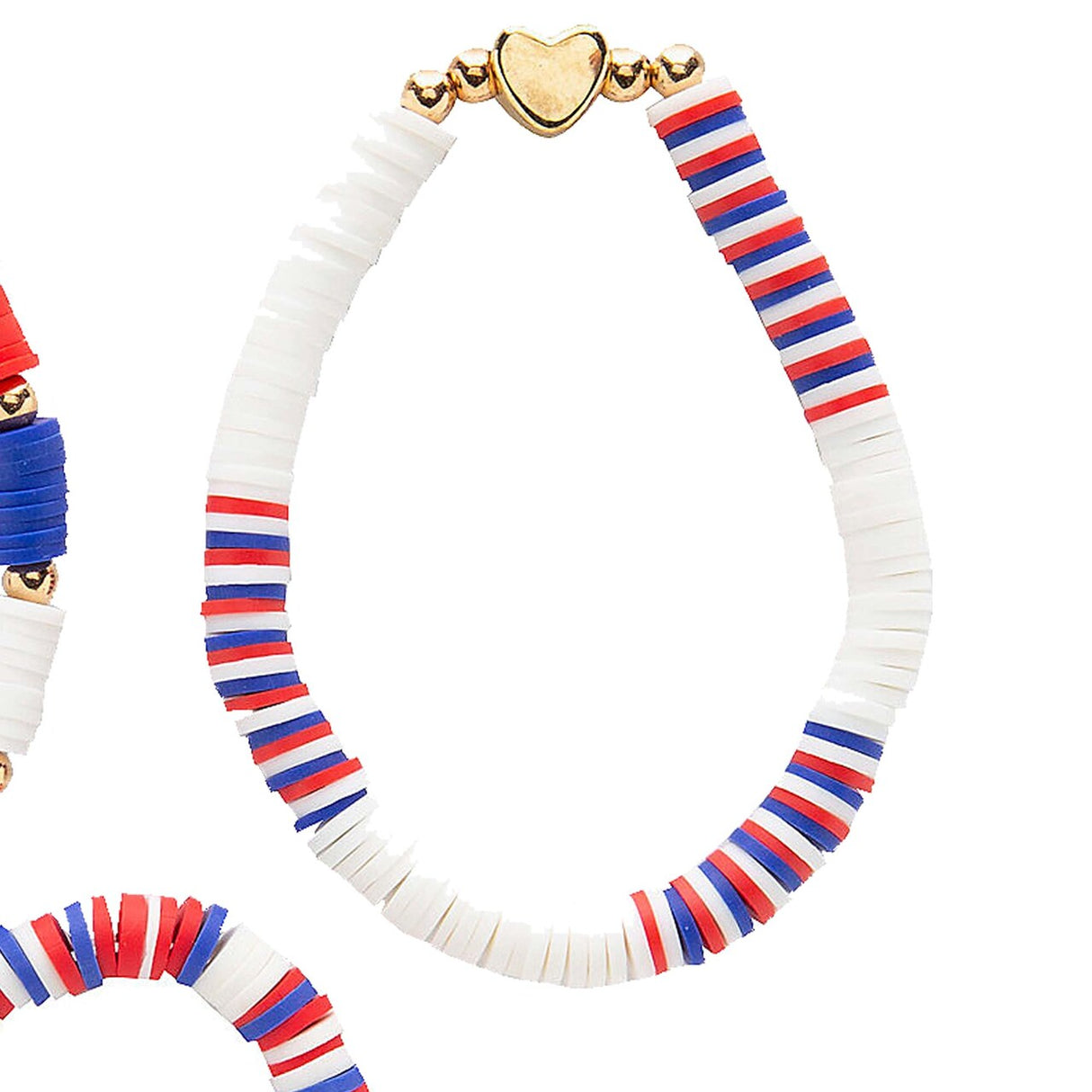 2 1/4" Patriotic Disc Bead Friendship Bracelets - 12 Pc.