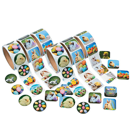 Bulk 300 Pieces Easter Stickers Assortment 3 Rolls