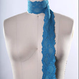 2 Yards Middle Sky BlueWide Stretch Lace Trim 2.5" Floral Elastic for Lingerie, Sewing & Crafts
