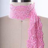 2 Yards 2.5" Japanese Medium Pink Wide Stretch Floral for Bridal Wedding Decorations, Sewing DIY Making and DIY Crafts