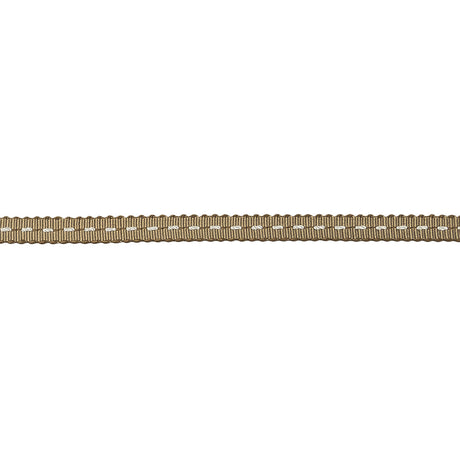 Chai Tea and White Stitched Grosgrain Ribbon - 0.19"
