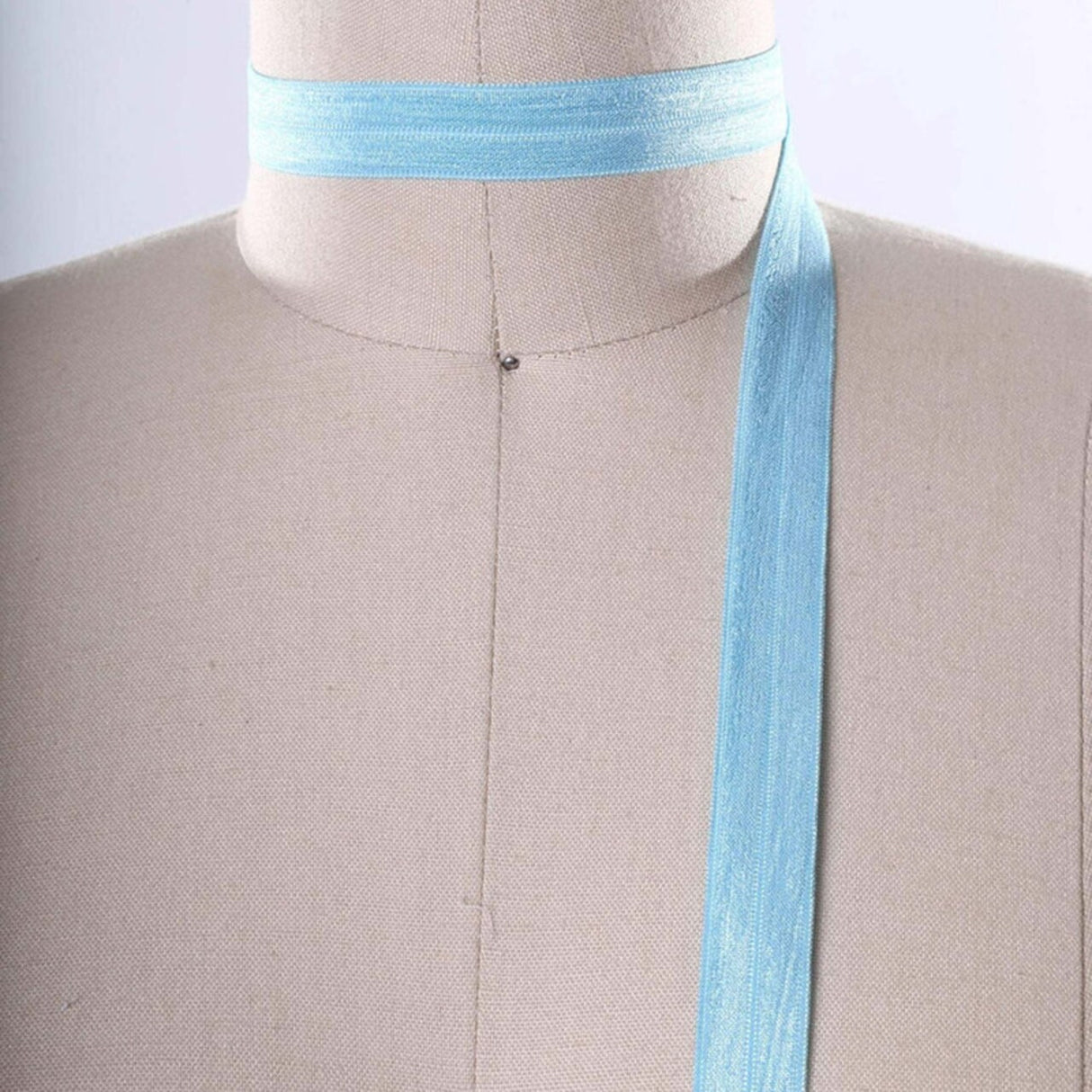 3 Yards Deep Sky Blue Fold Over Bias Elastic Trim 5/8"