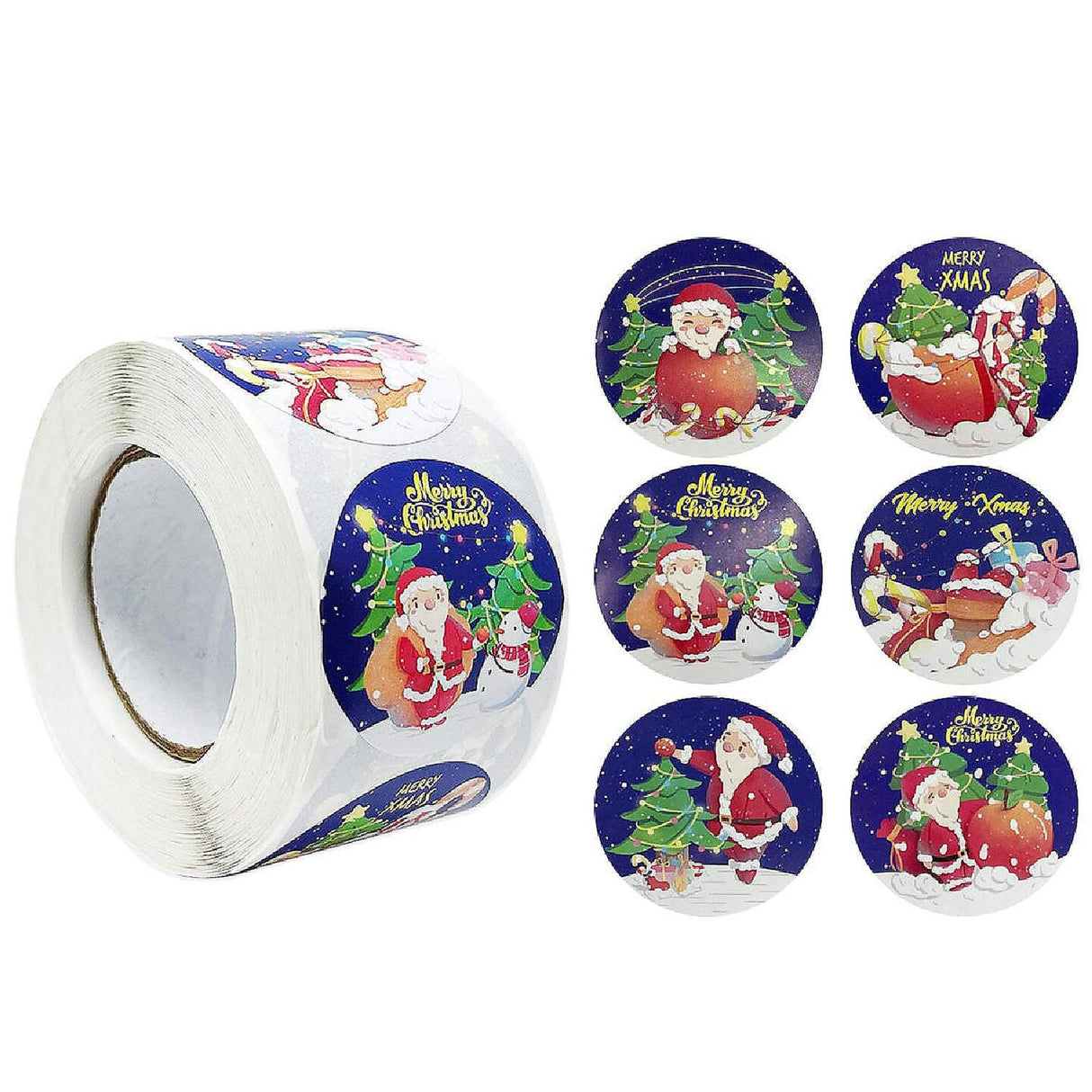 Wrapables Christmas Stickers Label Roll Holiday Stickers 500 Pc Santa Claus