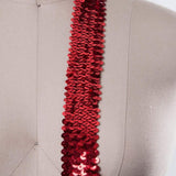 1 Yard 1.5" Red Stretch Sequin Trim