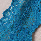 2 Yards Teal Blue Wide Stretch Lace Trim 2.5" Floral Elastic for Lingerie, Sewing & Crafts