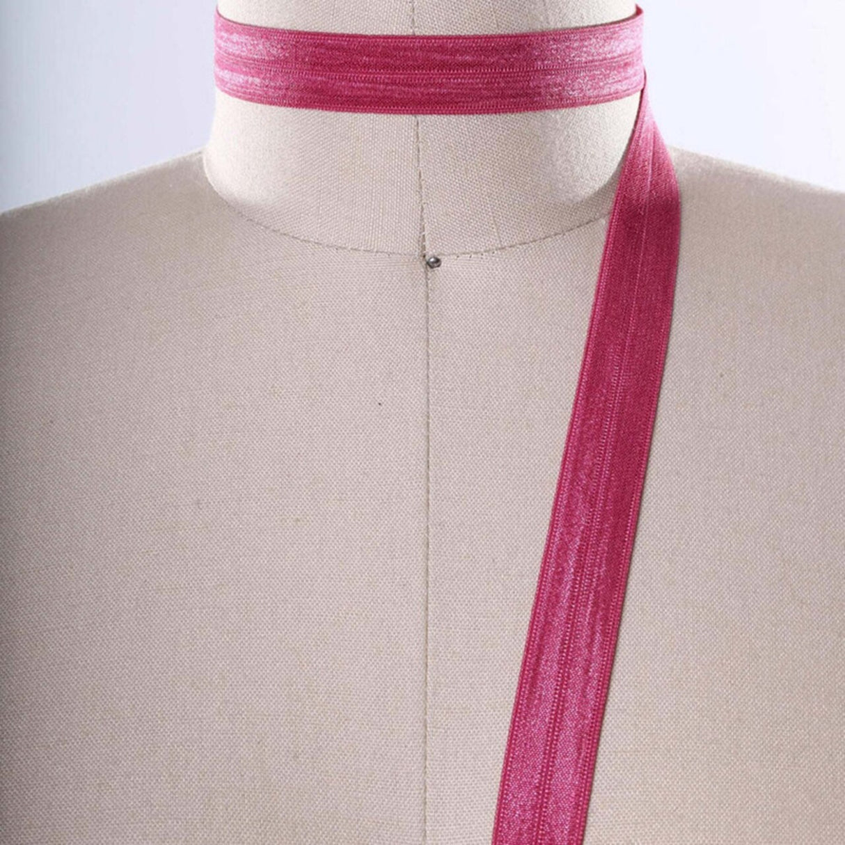 3 Yards Magenta or Taffy Pink Stretch Bias Fold Over Elastic Trim 5/8"