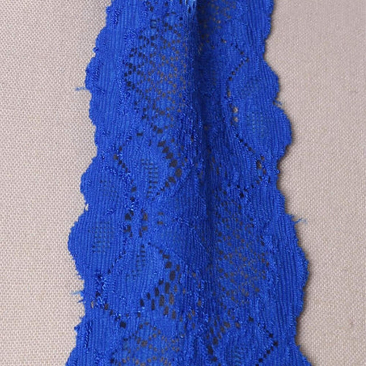 2 Yards Royal Blue Stretch Lace Trim Wide Floral Elastic Ribbon 2.5" for Sewing, Lingerie & Crafts