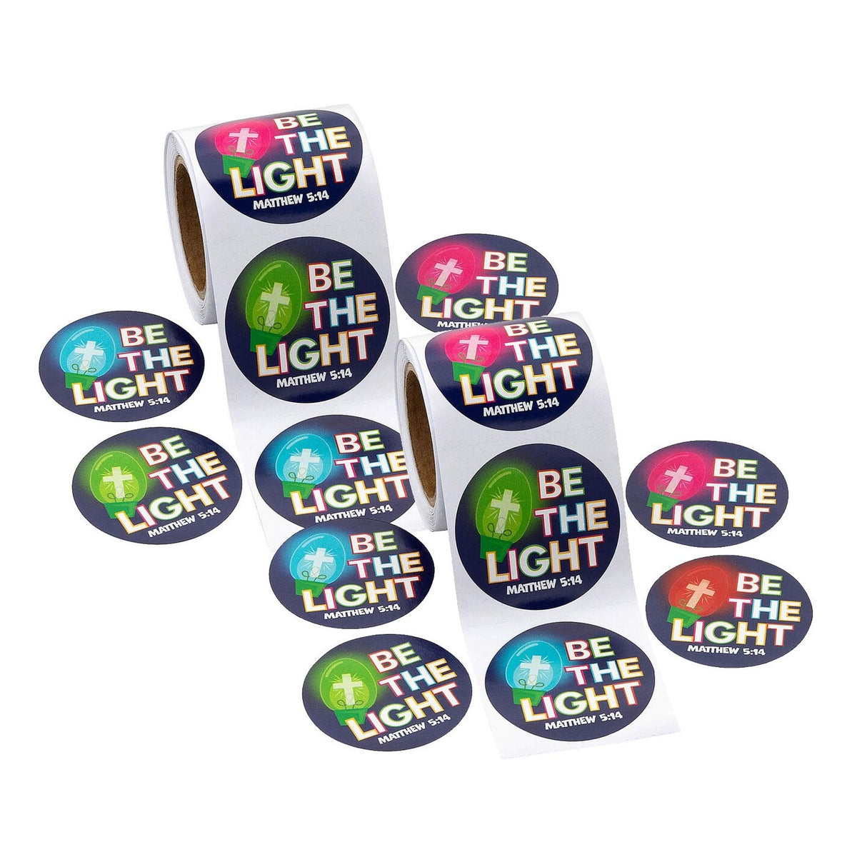 Title: 1 1/2" Religious Christmas Be the Light Sticker Roll 100 Pc