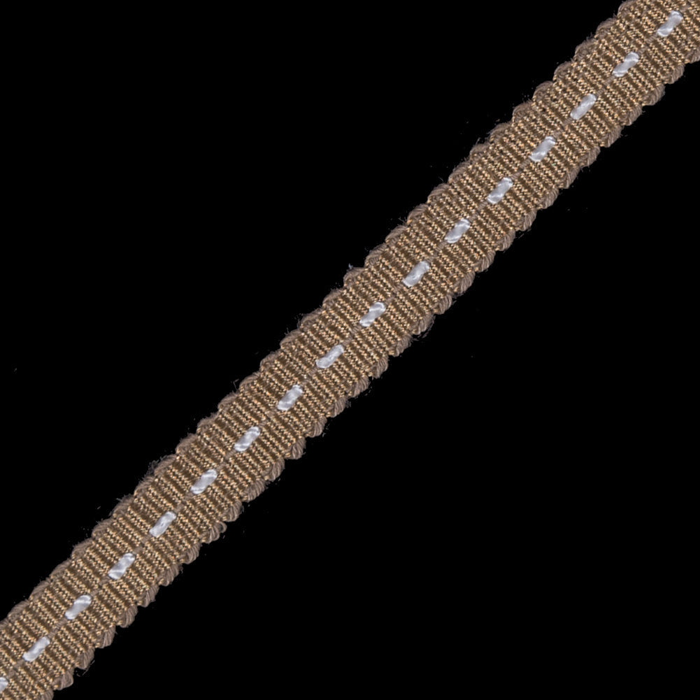 Dark Gold Stitched Grosgrain Ribbon - 0.19"