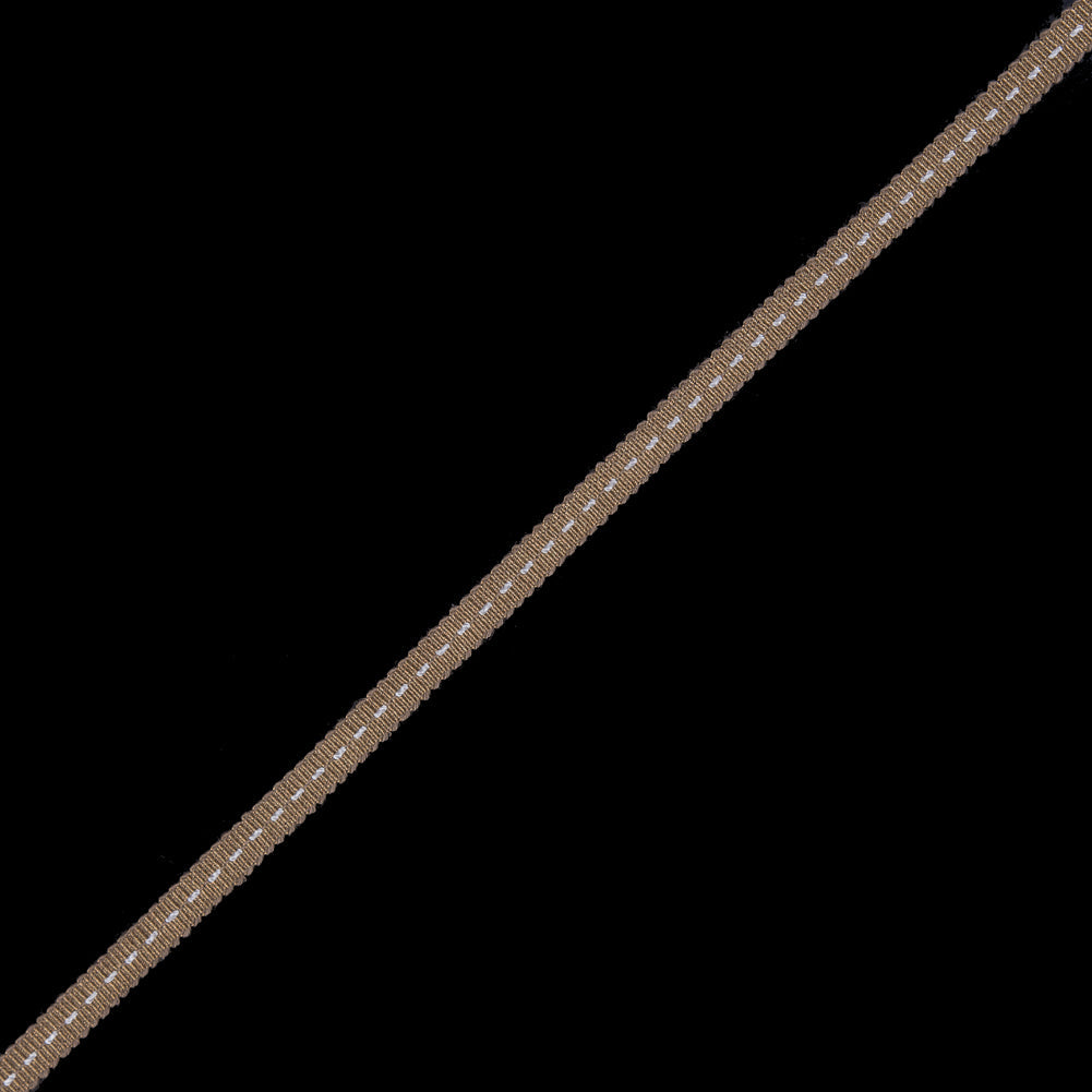 Dark Gold Stitched Grosgrain Ribbon - 0.19"