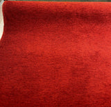 Barcelona Red Cinnabar Soft Chenille Upholstery Fabric - Solid Red Maroon, 56" Width (1 Yard)