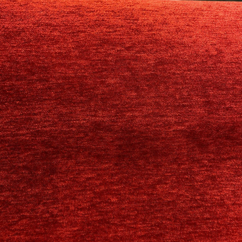 Barcelona Red Cinnabar Soft Chenille Upholstery Fabric - Solid Red Maroon, 56" Width (1 Yard)