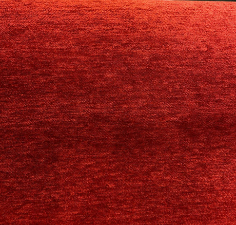 Barcelona Red Cinnabar Soft Chenille Upholstery Fabric - Solid Red Maroon, 56" Width (1 Yard)
