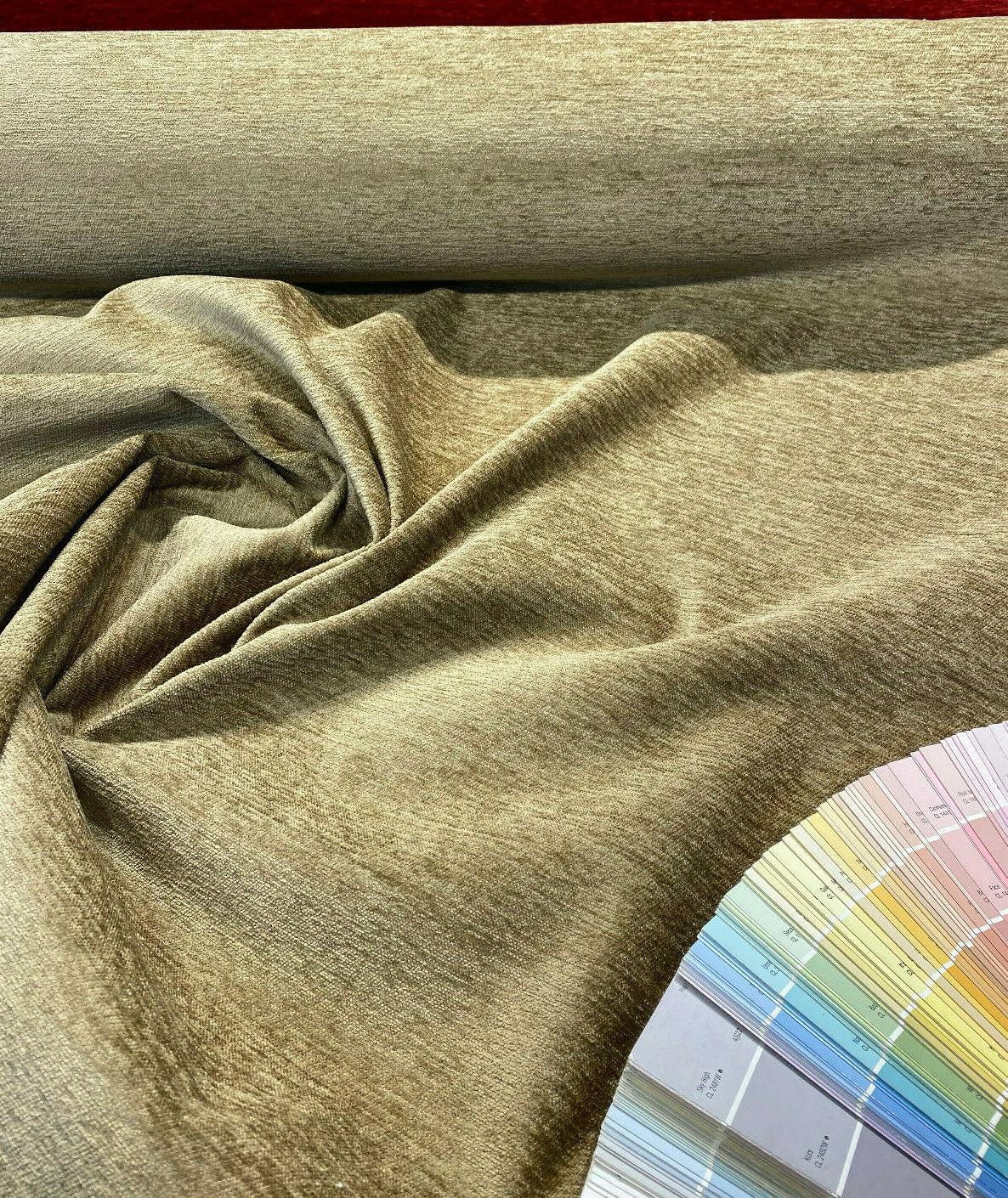 Barcelona Camel Tan Soft Chenille Upholstery Fabric - Camel Tan, Solid, 56" Width (1 Yard)