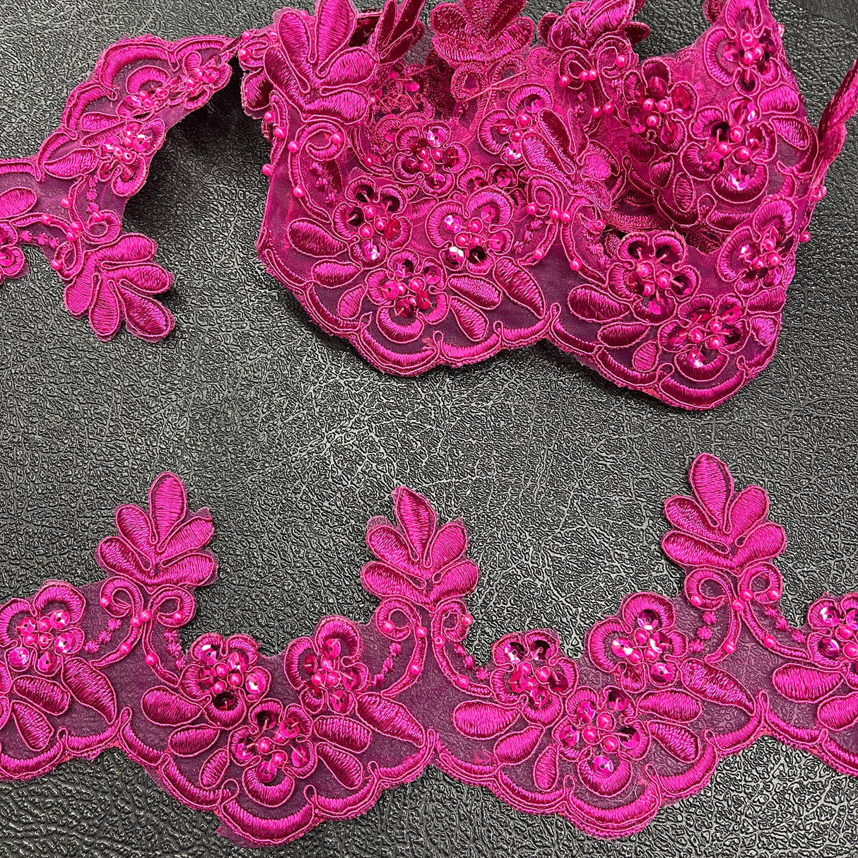 Beaded Corded Lace Trim