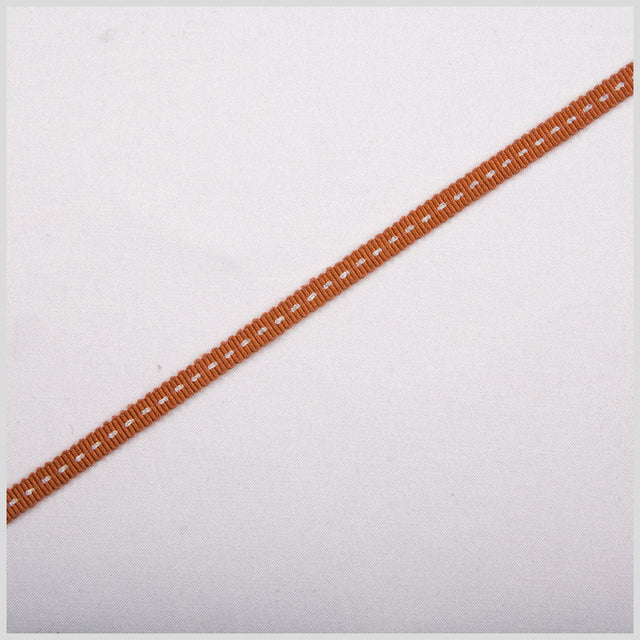 Rust Stitched Grosgrain Ribbon - 0.19"