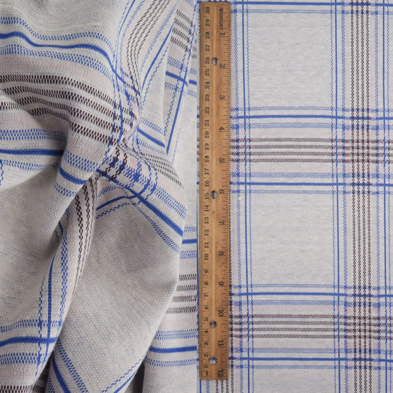 1 Yard Soft Plaid Jacquard Double Knit Fabric Stretch Material 58/60 Inches Wide