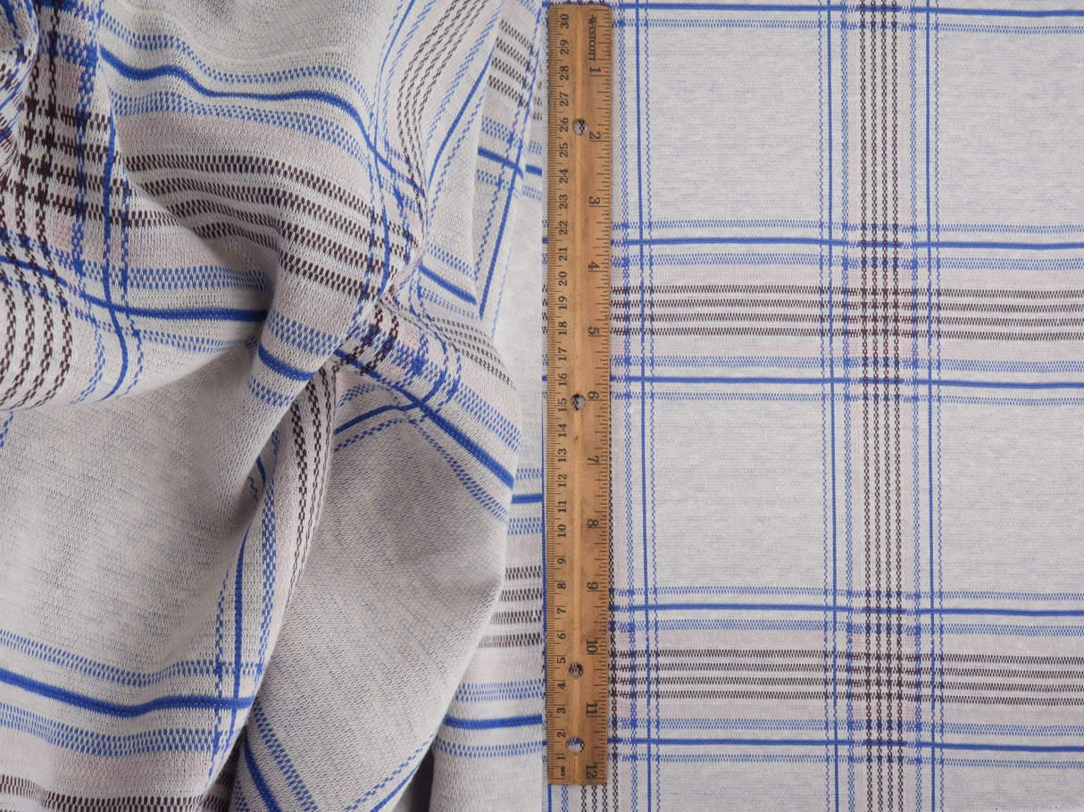 1 Yard Soft Plaid Jacquard Double Knit Fabric Stretch Material 58/60 Inches Wide