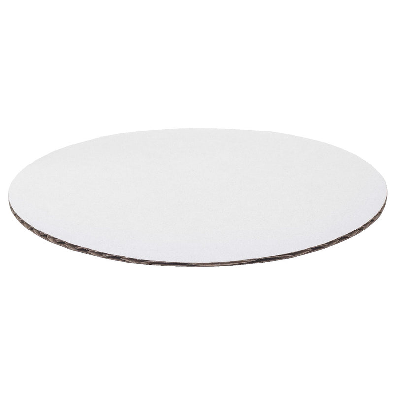 O'Creme White Round Corrugated Cake Board, 10" Dia. - Pack of 10