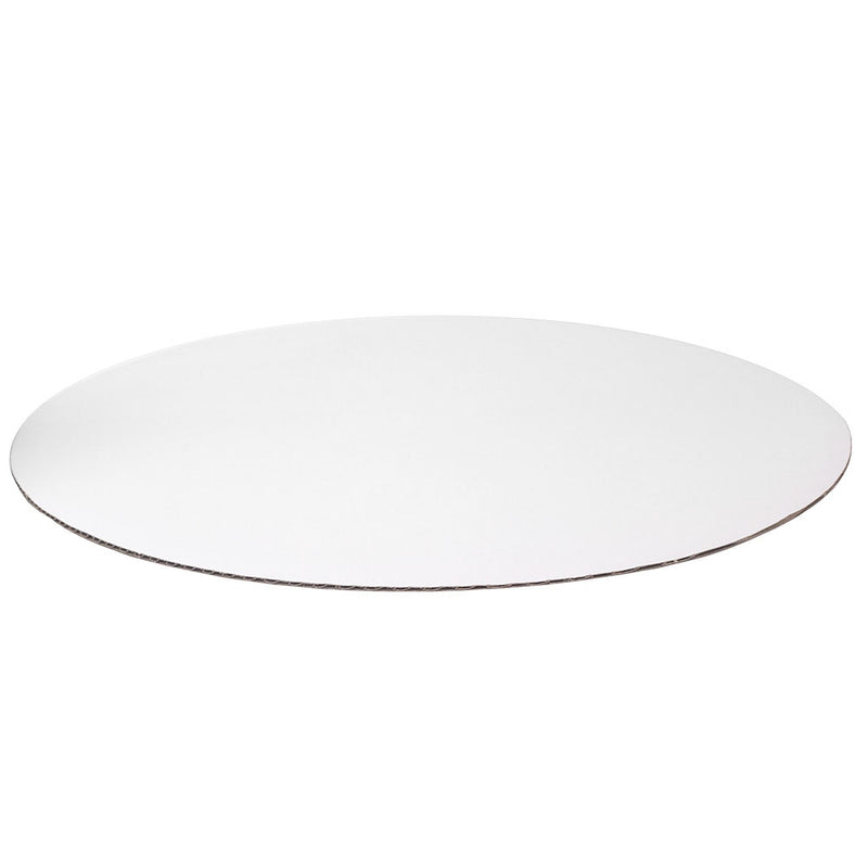 O'Creme White Round Corrugated Cake Board, 12" Dia. - Pack of 10
