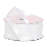 Satin Edged Arabesque Ribbon 7/8 '' X 25 yd White Color 1 / roll