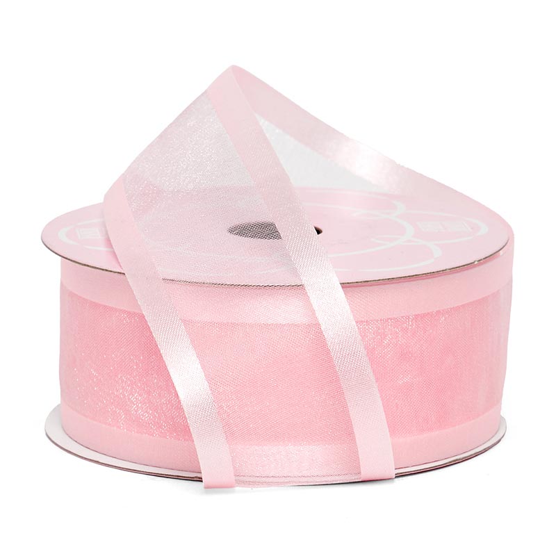 Satin Edged Arabesque Ribbon 7/8 '' X 25 yd Light Pink Color 1 / roll