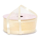 Satin Edged Arabesque Ribbon 1 1/2 '' X 25 yd Ivory Color 1 / roll