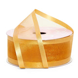 Satin Edged Arabesque Ribbon 7/8 '' X 25 yd Old Gold Color 1 / roll