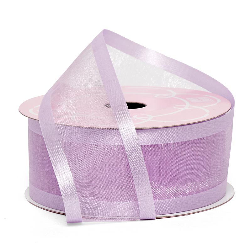 Satin Edged Arabesque Ribbon 1 1/2 '' X 25 yd Lavender Color 1 / roll