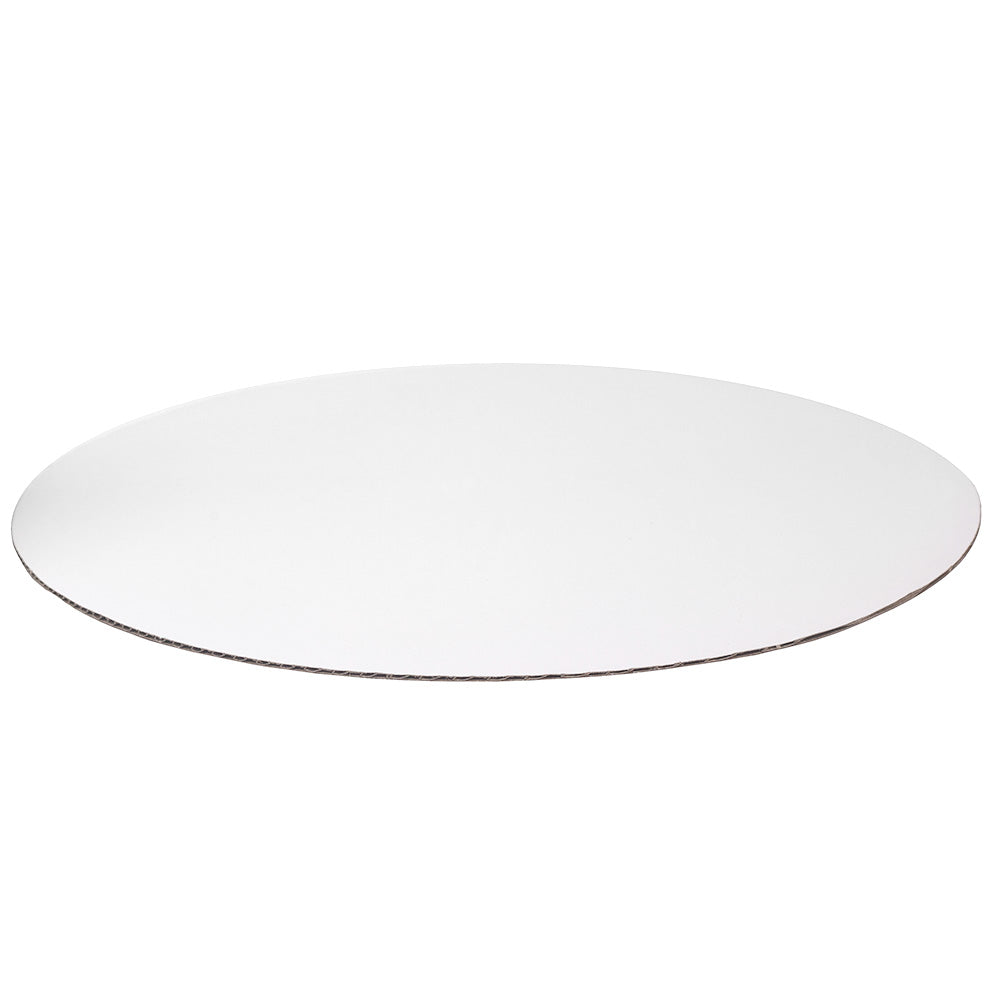 O'Creme Grease Resistant White Round Corrugated Cake Board, 8" Dia. - Pack of 10