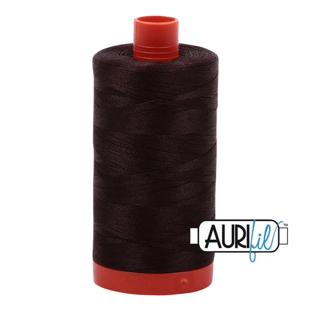 Cotton Thread 50wt Dark Brown Aurifil Large Spool