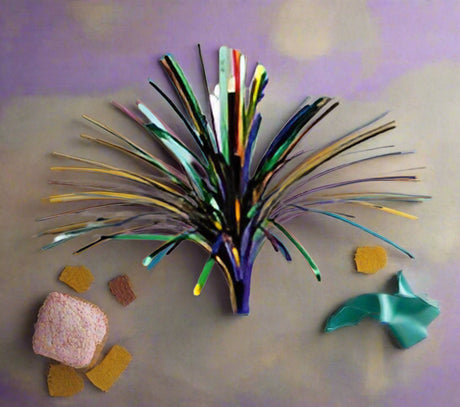 Mardi Gras Mylar Spray Picks, 5 1/2"