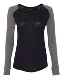Women's Preppy Patch Slub Long Sleeve T-Shirt