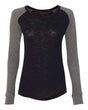 Women's Preppy Patch Slub Long Sleeve T-Shirt