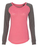 Women's Preppy Patch Slub Long Sleeve T-Shirt
