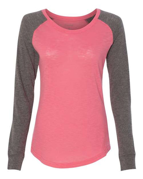 Women's Preppy Patch Slub Long Sleeve T-Shirt
