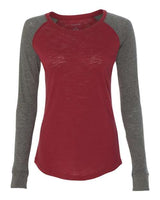 Women's Preppy Patch Slub Long Sleeve T-Shirt