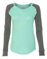 Women's Preppy Patch Slub Long Sleeve T-Shirt