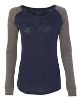 Women's Preppy Patch Slub Long Sleeve T-Shirt