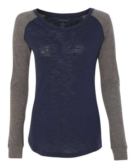 Women's Preppy Patch Slub Long Sleeve T-Shirt