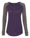 Women's Preppy Patch Slub Long Sleeve T-Shirt
