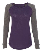 Women's Preppy Patch Slub Long Sleeve T-Shirt