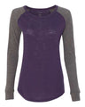Women's Preppy Patch Slub Long Sleeve T-Shirt