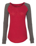 Women's Preppy Patch Slub Long Sleeve T-Shirt