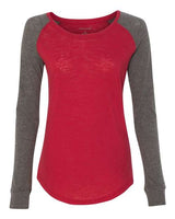 Women's Preppy Patch Slub Long Sleeve T-Shirt