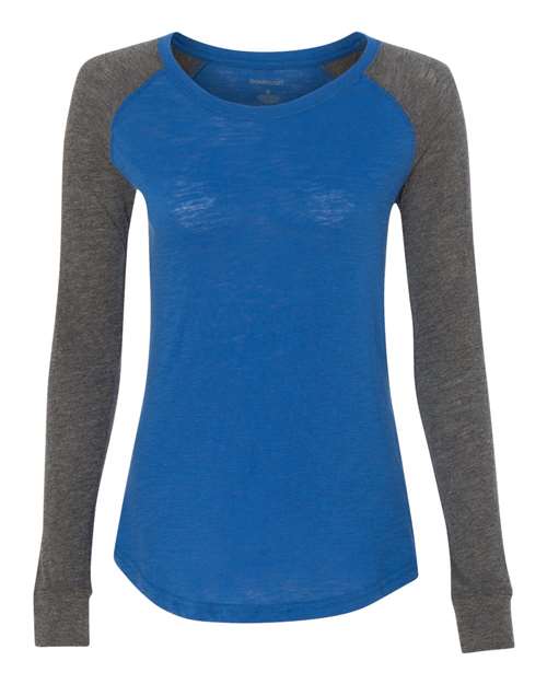 Women's Preppy Patch Slub Long Sleeve T-Shirt