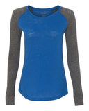 Women's Preppy Patch Slub Long Sleeve T-Shirt