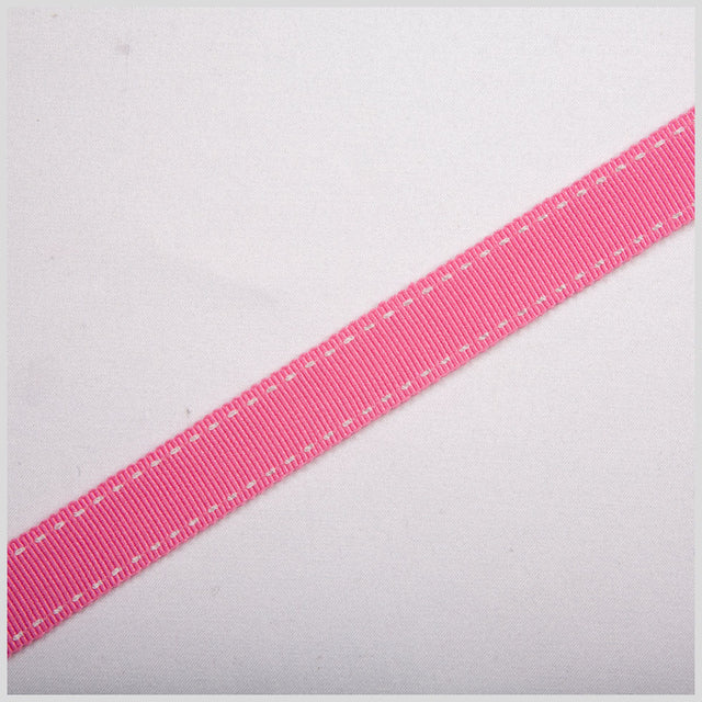 Hot Pink Stitched Grosgrain Ribbon