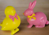 Bunny & Chick 3D Rings - Pink & Yellow Assortment -72 count, Size 1-1/4"